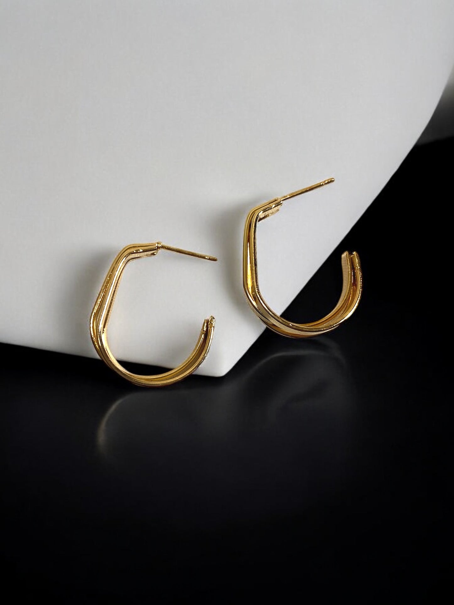 Bold & Modern Gold Geometric Hoop Earrings