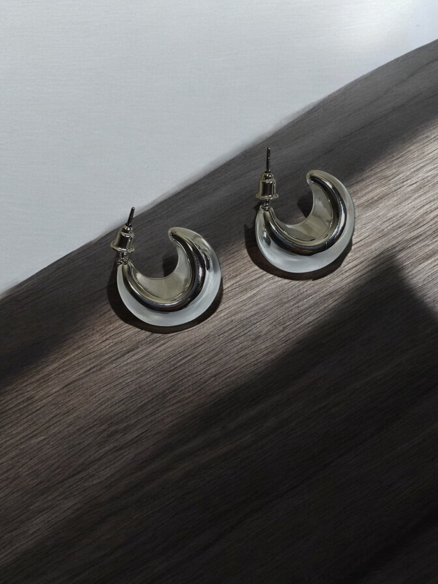 Sleek Crescent Hoop Earrings