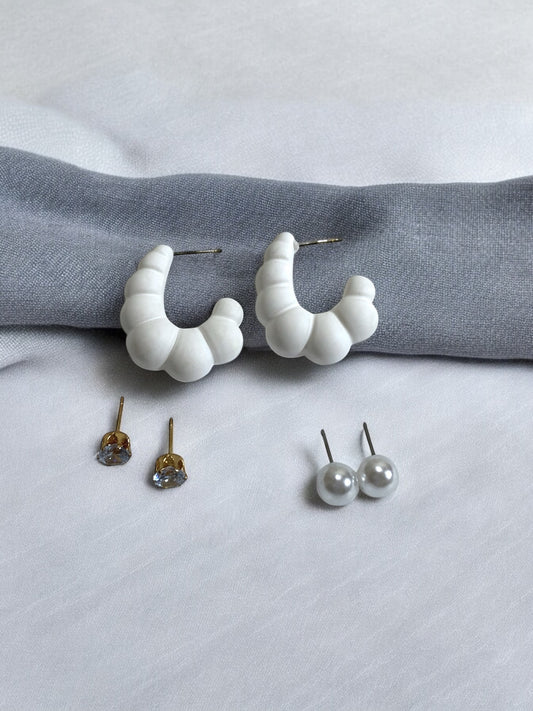 Elegant Trio Earring Set – Versatile & Chic