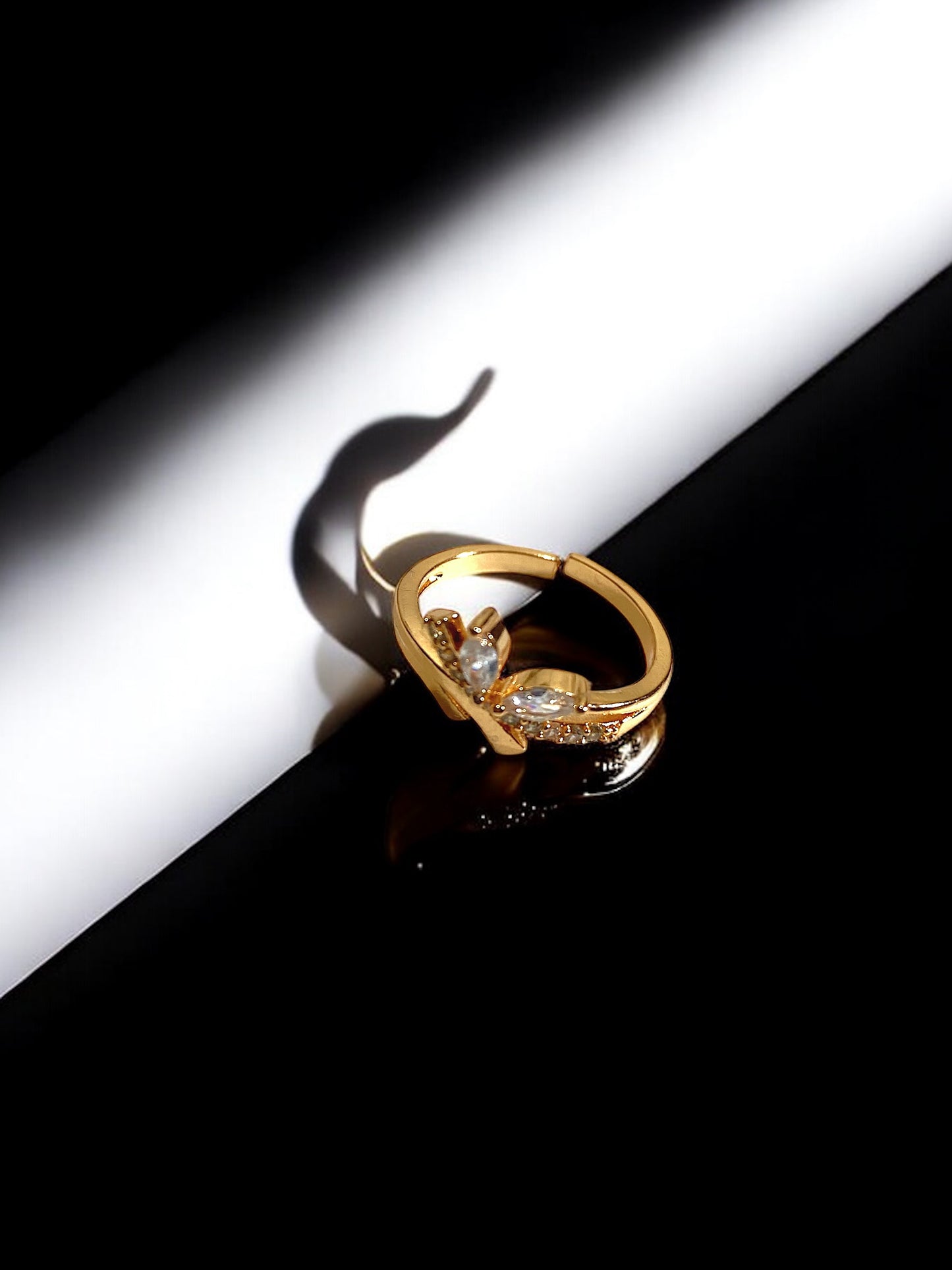 Golden Leaf Adjustable Ring
