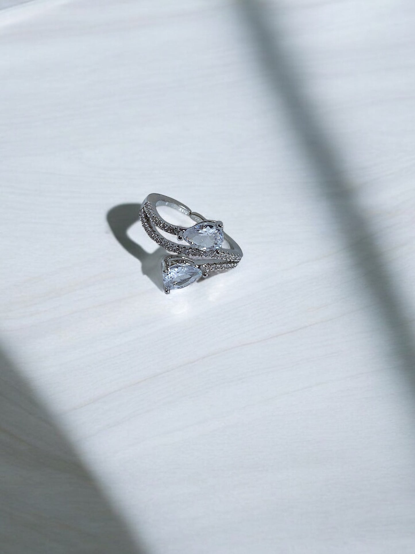 Enchanted Twin Crystal Adjustable Ring