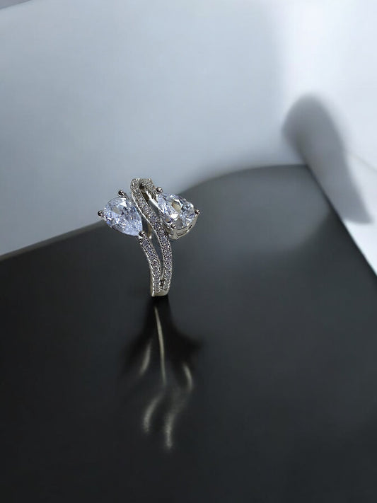 Enchanted Twin Crystal Adjustable Ring