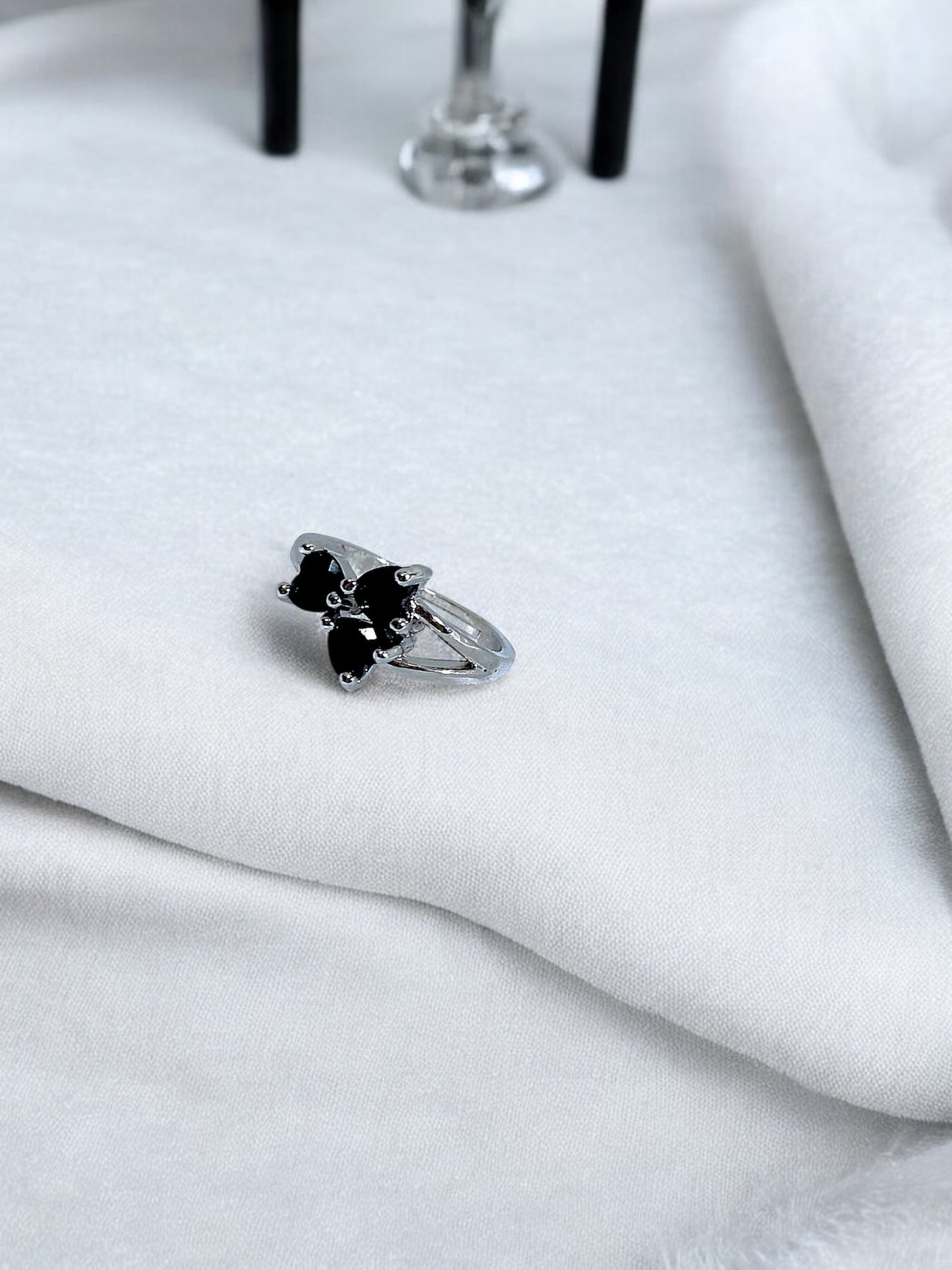 Midnight Butterfly Adjustable Ring
