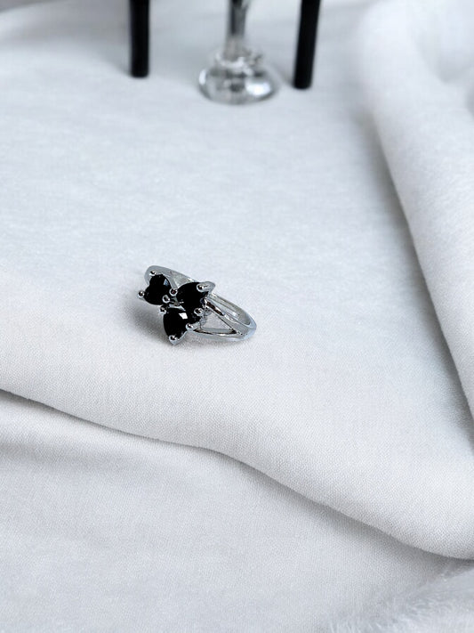 Midnight Butterfly Adjustable Ring