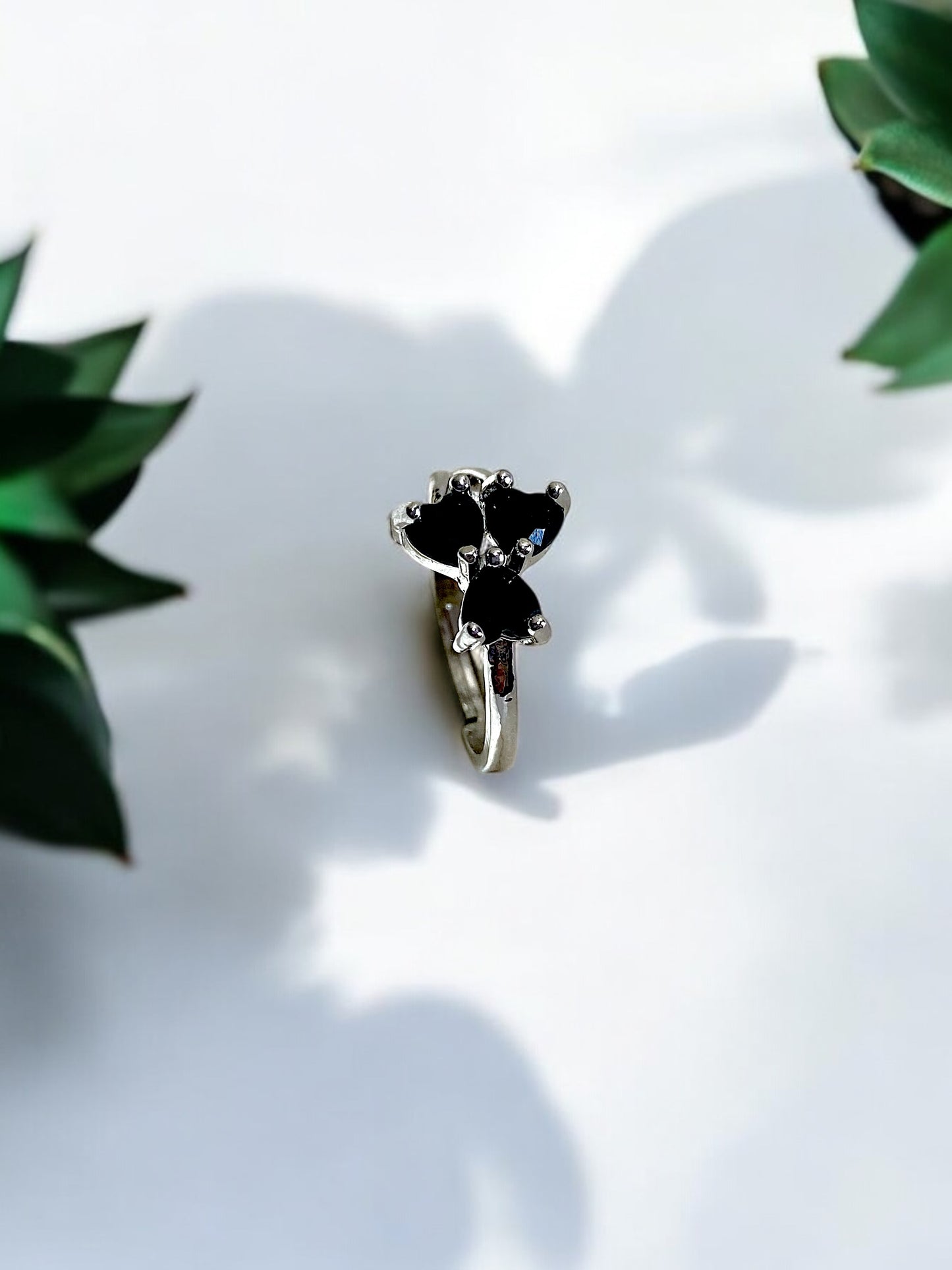 Midnight Butterfly Adjustable Ring