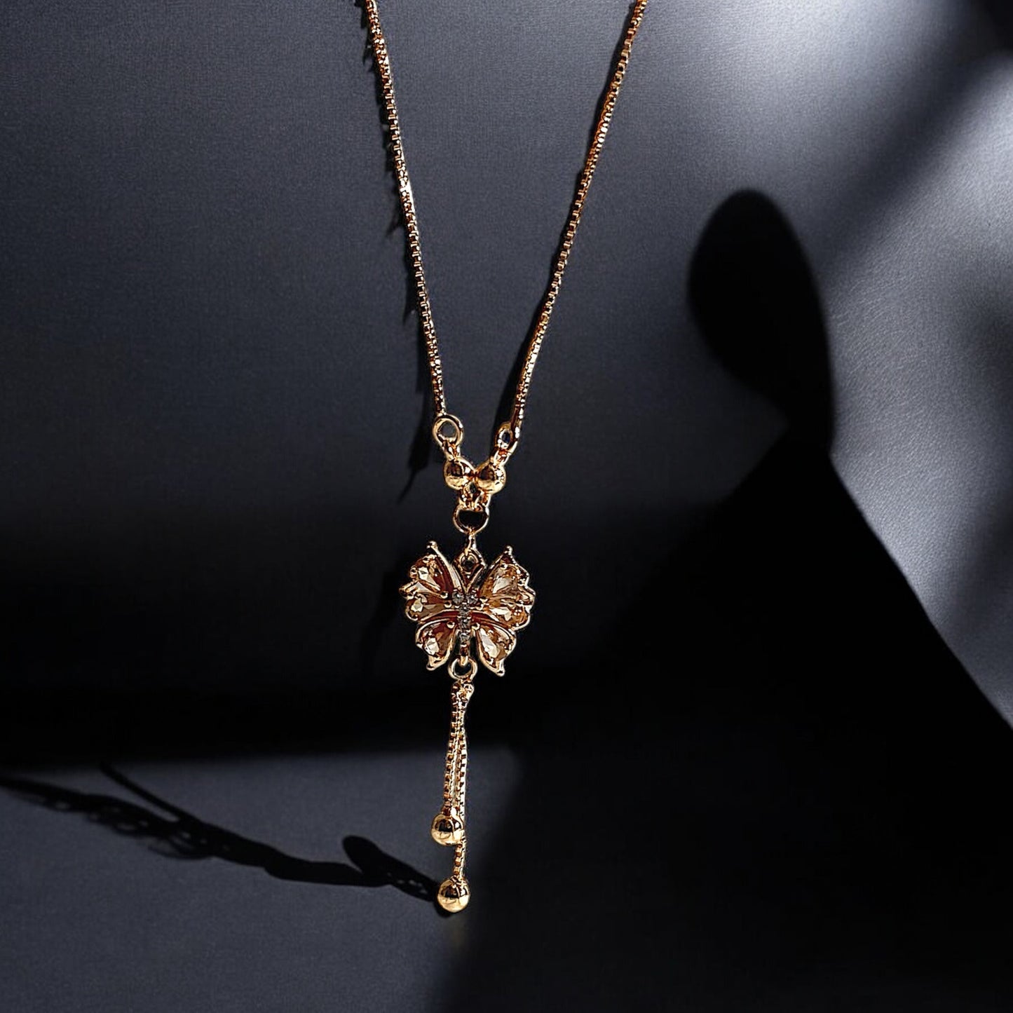 Golden Blossom Drop Necklace