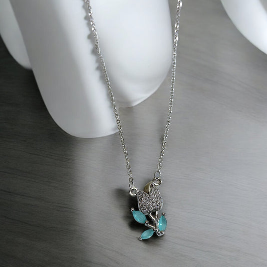 Serene Bloom Silver Necklace