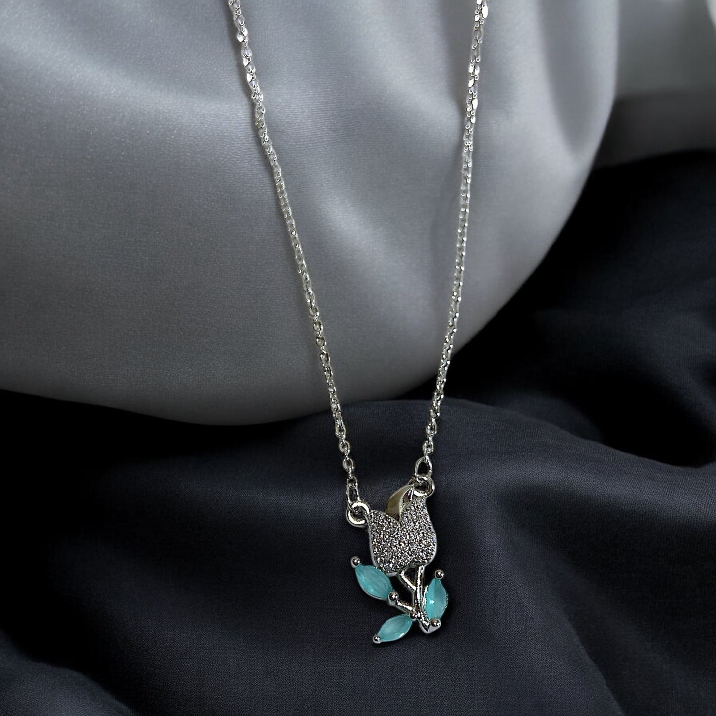 Serene Bloom Silver Necklace